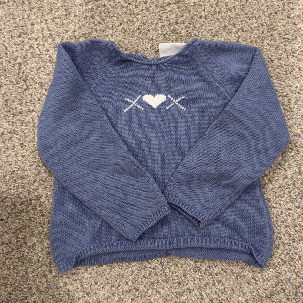 Blue Kids Sweater with Heart Design
